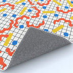 Primal - memphis throwback squiggle circle geometric grid lines dots trendy hipster 80s retro cool Rug Gallery Image 4