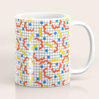 Primal - memphis throwback squiggle circle geometric grid lines dots trendy hipster 80s retro cool Coffee Mug Gallery Image 1