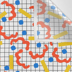 Primal - memphis throwback squiggle circle geometric grid lines dots trendy hipster 80s retro cool Wall Tapestry Gallery Image 3