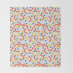 Primal - memphis throwback squiggle circle geometric grid lines dots trendy hipster 80s retro cool Throw Blanket Gallery Image 2