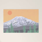 Mount Rainier National Park, Vintage Style Welcome Mat Gallery Image 1