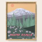 Mount Rainier National Park, Vintage Style Serving Tray Gallery Image 1