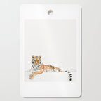 Tiger in a Bathtub, Tiger Taking a Bath, Tiger Bathing, Whimsy Animal Art Print By Synplus Cutting Board Gallery Image 1