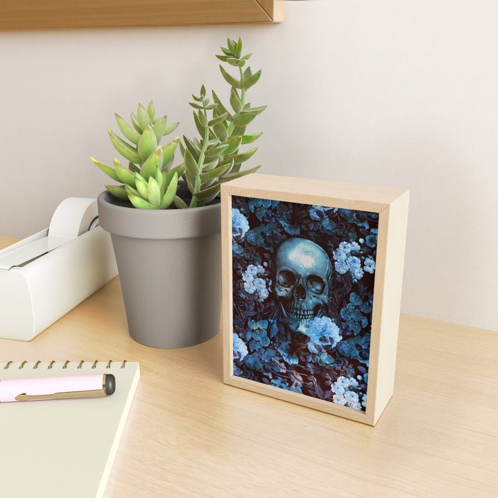 Skull and Flowers Mini Art Print Gallery Image 2