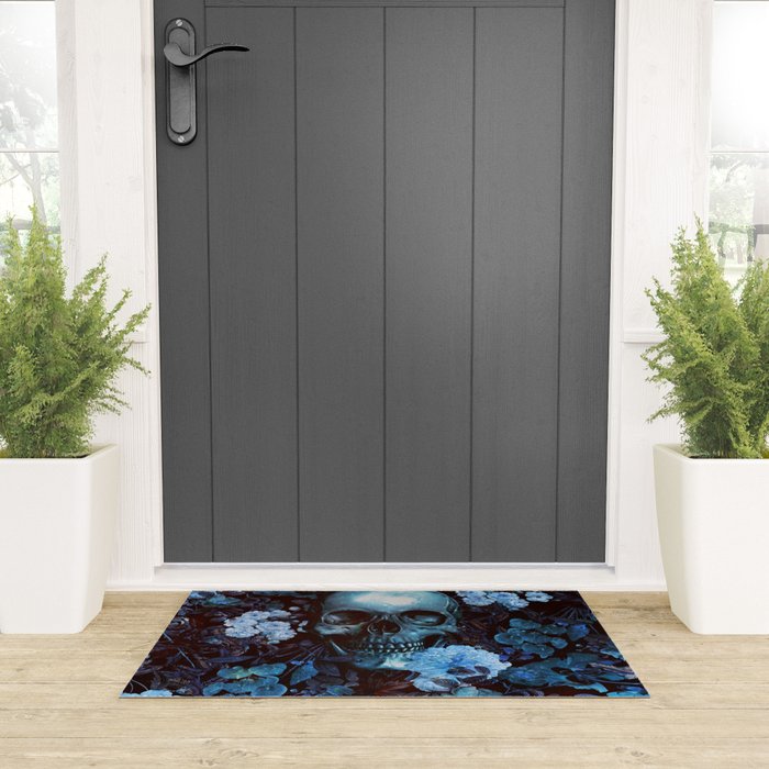 Skull and Flowers Welcome Mat Gallery Image 3