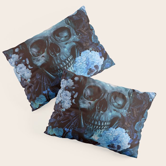 Skull and Flowers Pillow Sham Gallery Image 3