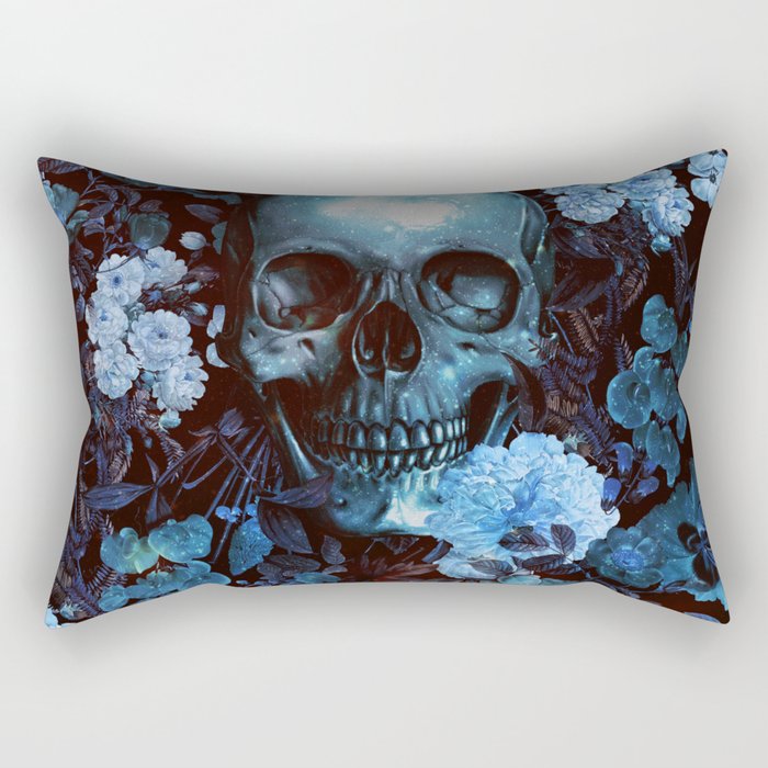 Skull and Flowers Rectangular Pillow Gallery Image 2