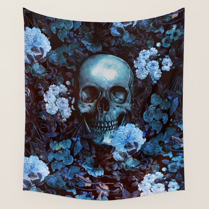 Skull and Flowers Wall Tapestry Gallery Image 4
