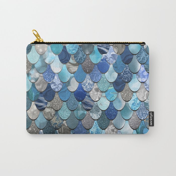 Mermaid Ocean Blue Pattern Carry All Pouch Gallery Image 1