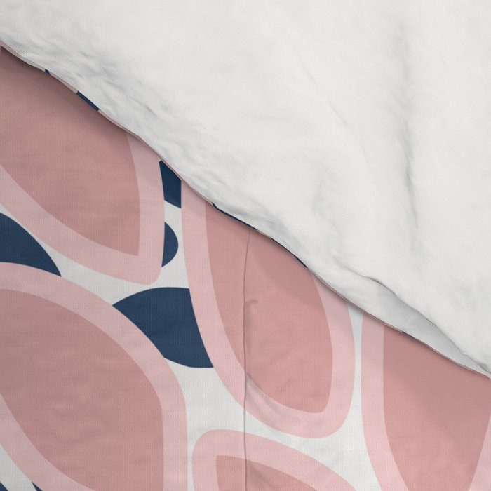 Festive, Floral Prints, Pink and Navy Blue Comforter Gallery Image 4