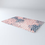 Festive, Floral Prints, Pink and Navy Blue Rug Gallery Image 3