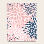 Festive, Floral Prints, Pink and Navy Blue Notebook Gallery Image 4
