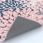 Festive, Floral Prints, Pink and Navy Blue Rug Gallery Image 4