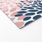 Festive, Floral Prints, Pink and Navy Blue Welcome Mat Gallery Image 2