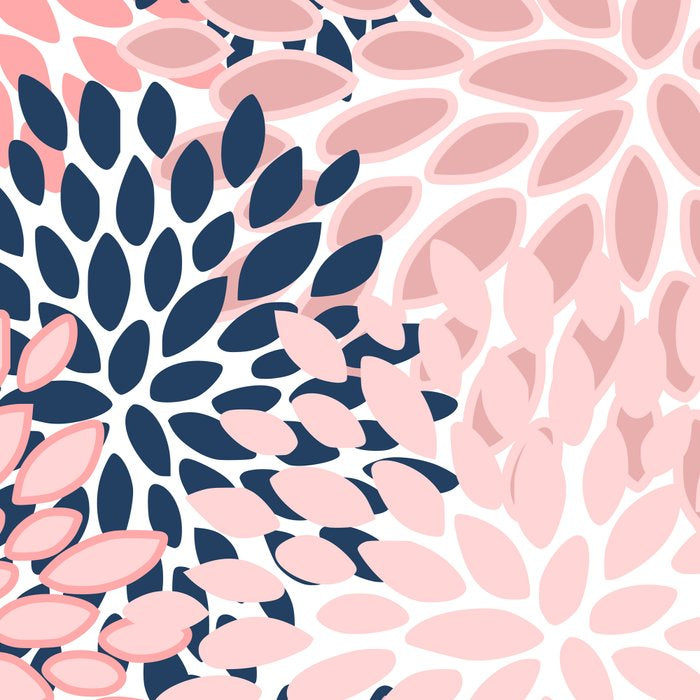 Festive, Floral Prints, Pink and Navy Blue Coffee Mug Gallery Image 2