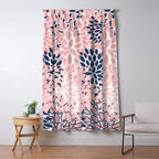 Festive, Floral Prints, Pink and Navy Blue Window Curtain Gallery Image 5