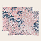 Festive, Floral Prints, Pink and Navy Blue Placemat Gallery Image 1