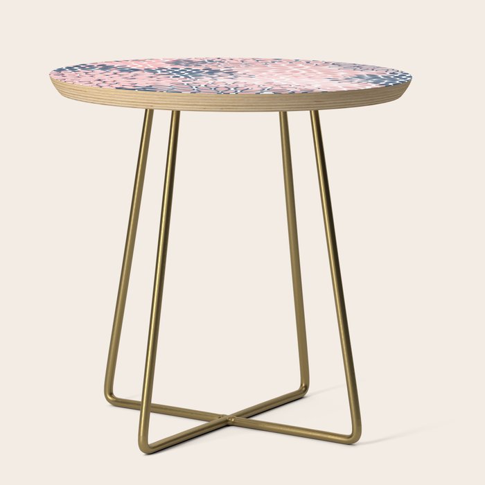 Festive, Floral Prints, Pink and Navy Blue Side Table Gallery Image 1
