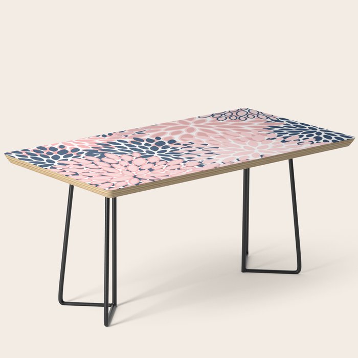 Festive, Floral Prints, Pink and Navy Blue Coffee Table Gallery Image 1