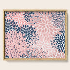 Festive, Floral Prints, Pink and Navy Blue Serving Tray Gallery Image 1