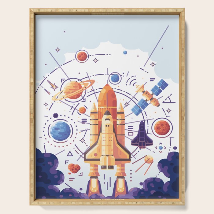 Space Rocket with Planets Serving Tray Gallery Image 1