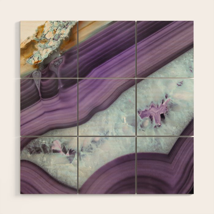 Purple Agate Slice Wood Wall Art Gallery Image 1