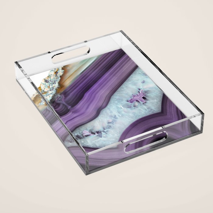 Purple Agate Slice Acrylic Tray Gallery Image 1