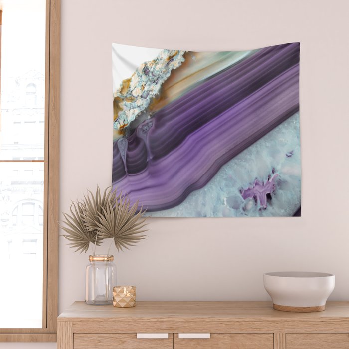 Purple Agate Slice Wall Tapestry Gallery Image 2