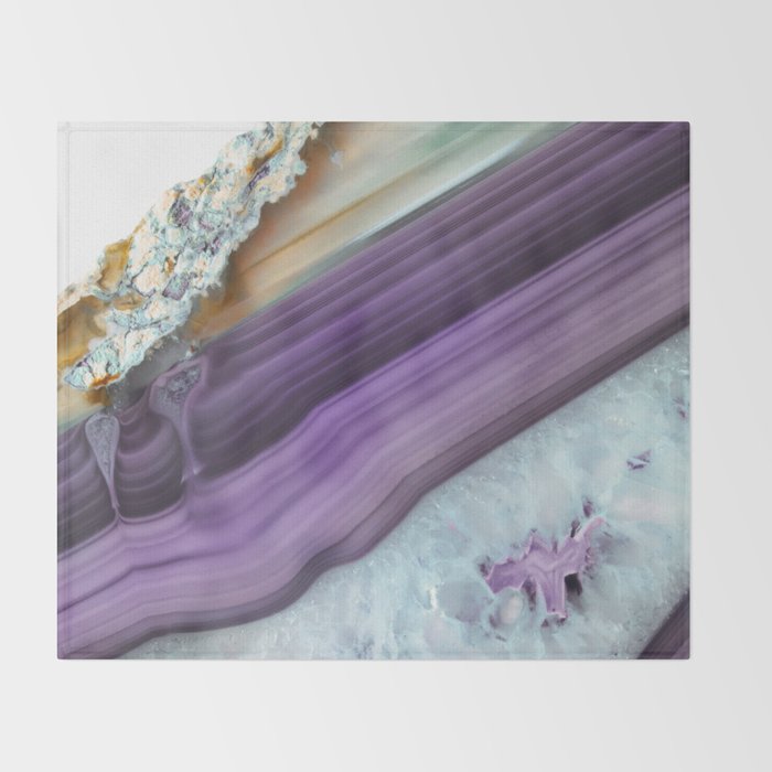 Purple Agate Slice Throw Blanket Gallery Image 2