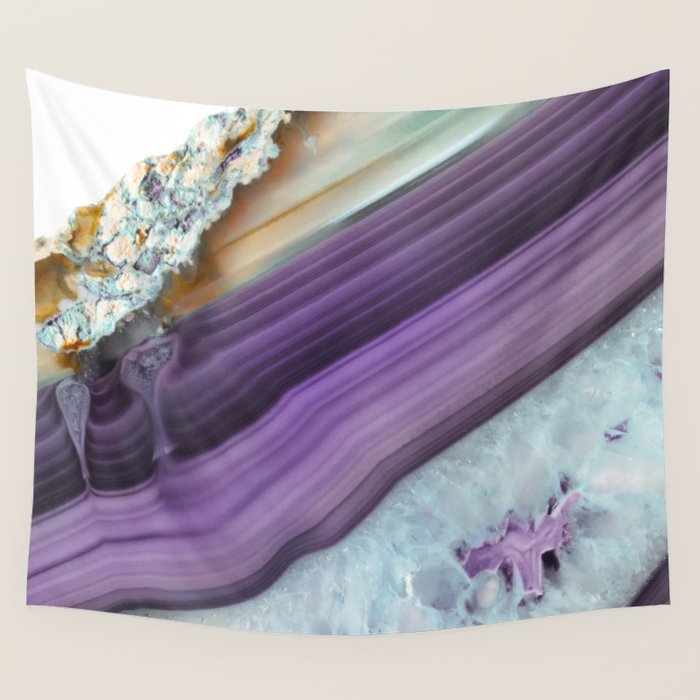 Purple Agate Slice Wall Tapestry Gallery Image 4