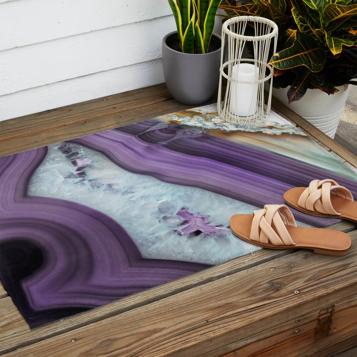 Purple Agate Slice Outdoor Rug Gallery Image 2