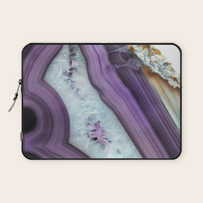 Purple Agate Slice Laptop Sleeve Gallery Image 1