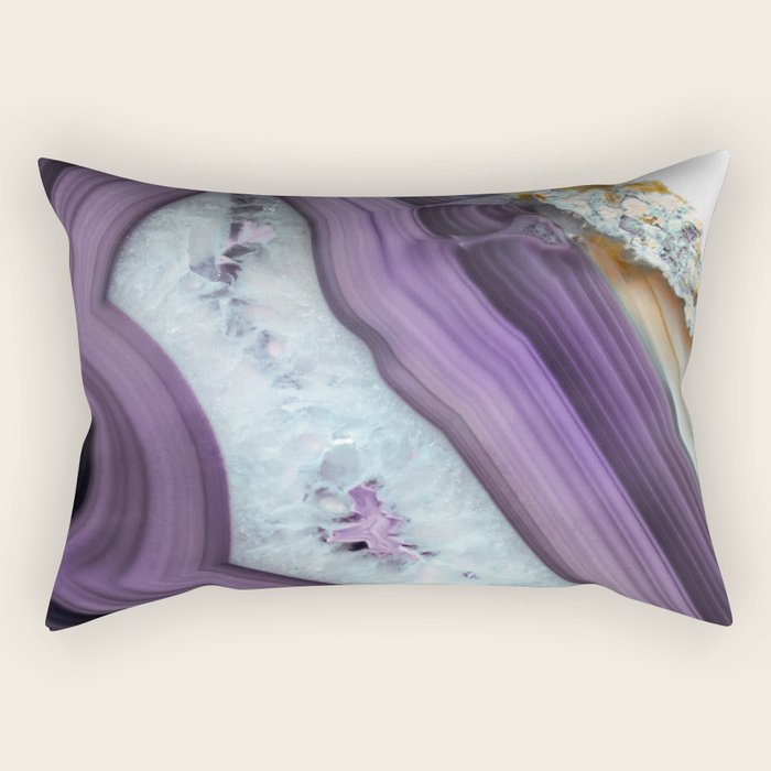 Purple Agate Slice Rectangular Pillow Gallery Image 2