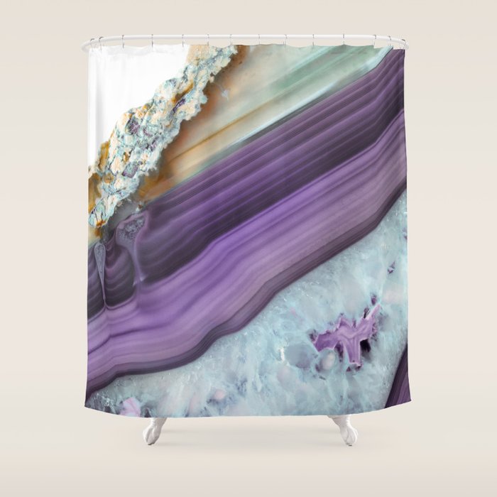 Purple Agate Slice Shower Curtain Gallery Image 1