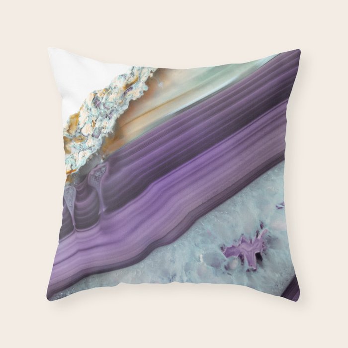 Purple Agate Slice Throw Pillow Gallery Image 6