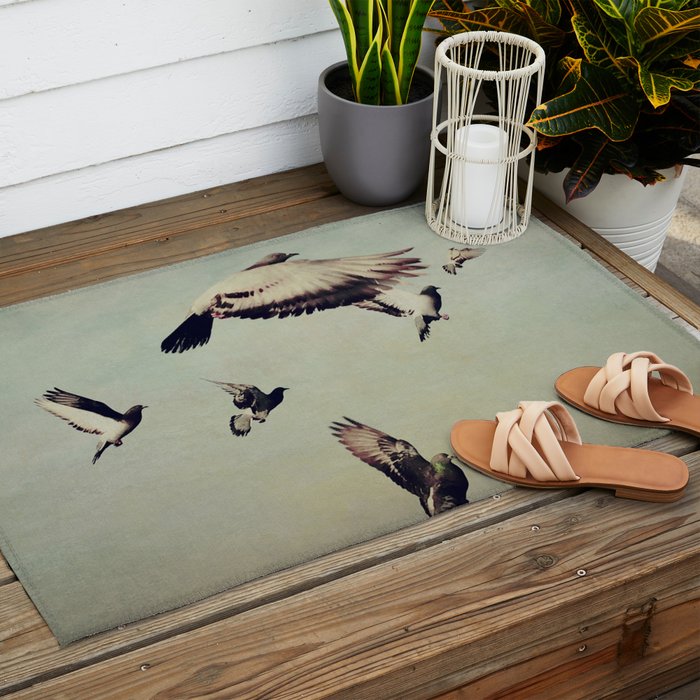 Birds in Flight - beautiful nature photograph Outdoor Rug Gallery Image 2