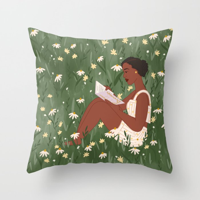 Summertime Reading  Throw Pillow Gallery Image 1