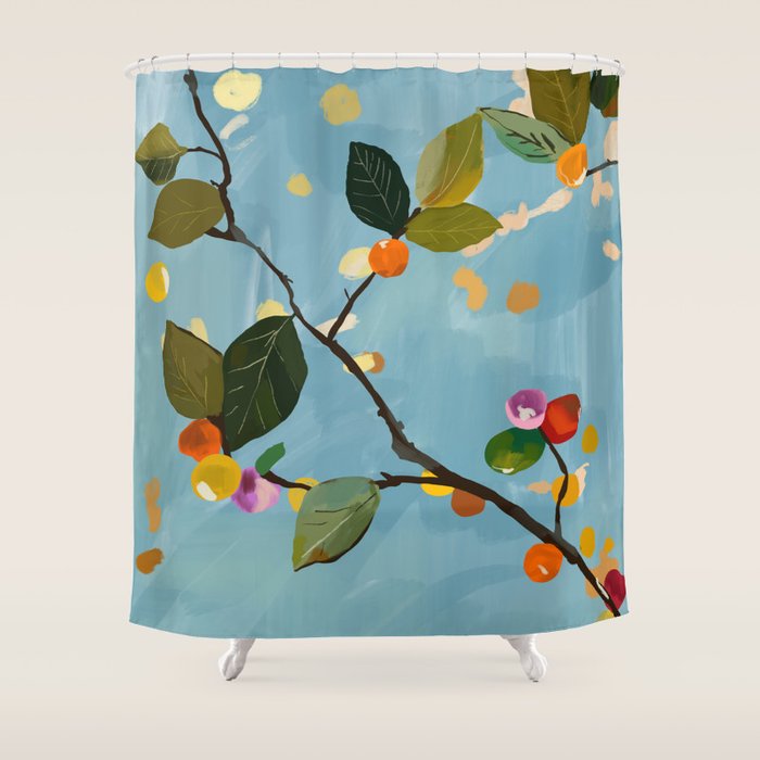 Cherry Fruit Branch I Shower Curtain Gallery Image 1