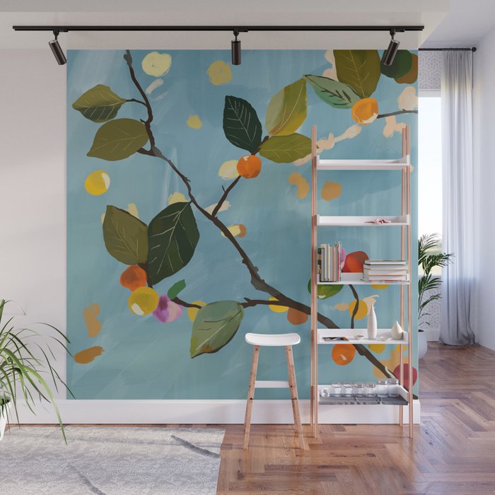 Cherry Fruit Branch I Wall Mural Gallery Image 1