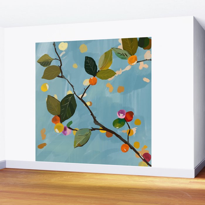 Cherry Fruit Branch I Wall Mural Gallery Image 2