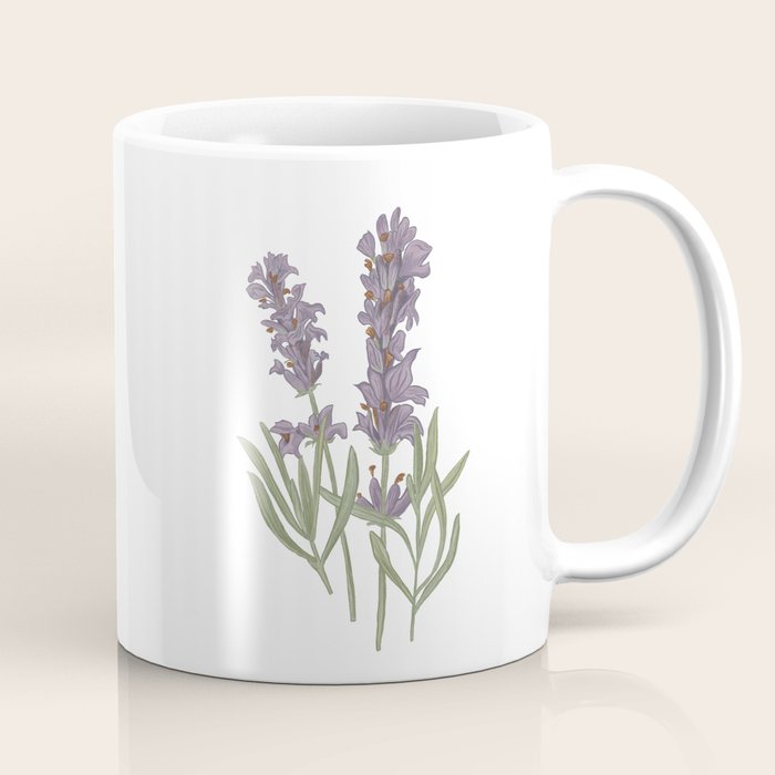 Lavender Flower Illustration Coffee Mug Gallery Image 1