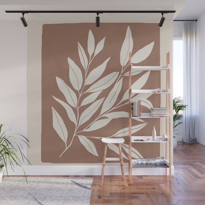 Mocha Branching Simplicity Wall Mural Gallery Image 1