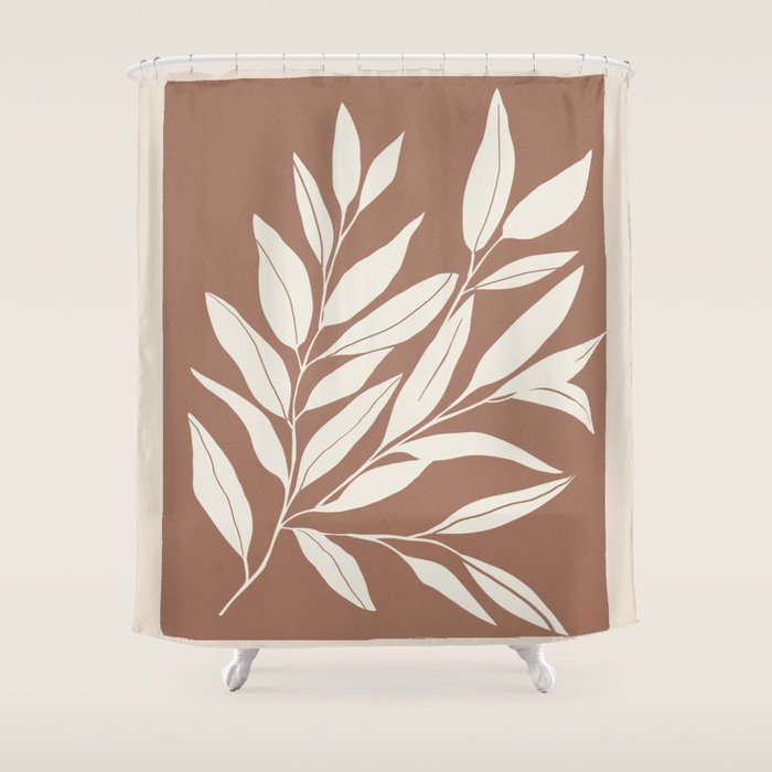 Mocha Branching Simplicity Shower Curtain Gallery Image 1