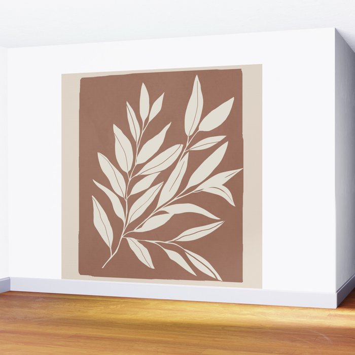 Mocha Branching Simplicity Wall Mural Gallery Image 2