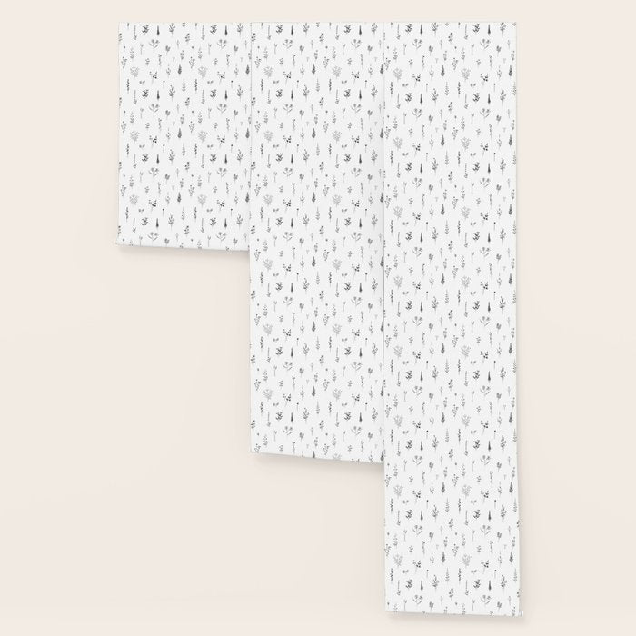 White Wildflowers Pattern Wallpaper Gallery Image 3