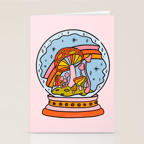 Mushroom Snow Globe Stationery Card Gallery Image 1