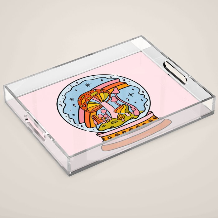 Mushroom Snow Globe Acrylic Tray Gallery Image 1