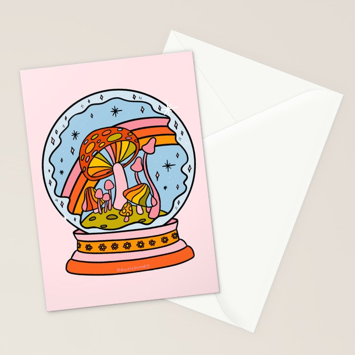 Mushroom Snow Globe Stationery Card Gallery Image 2