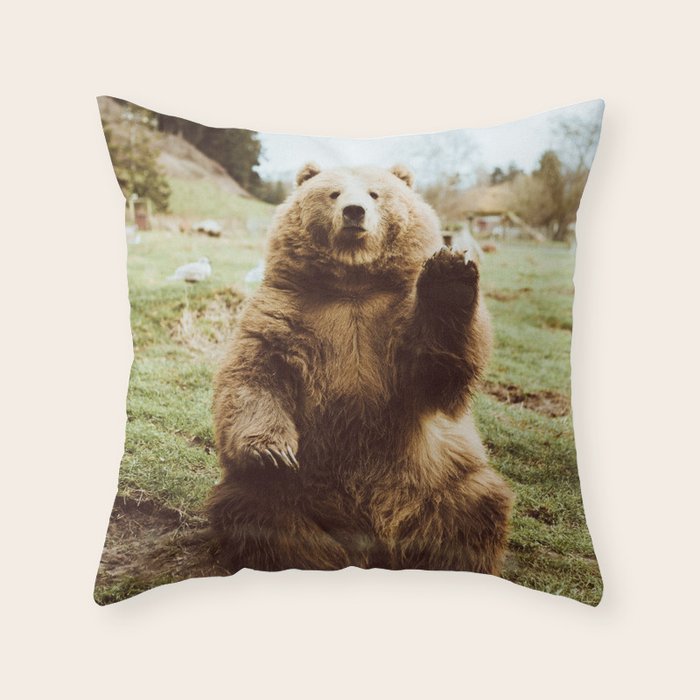 Hi Bear Throw Pillow Gallery Image 1