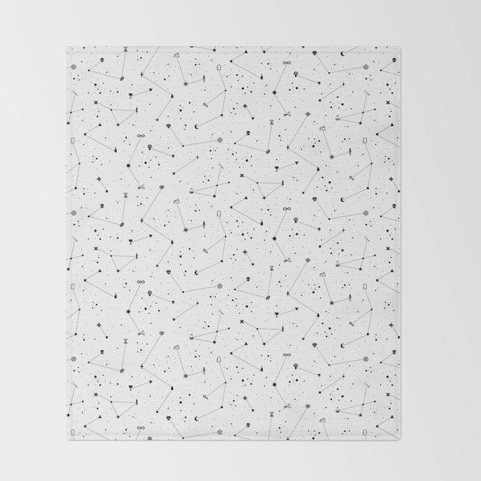 Constellations (White) Throw Blanket Gallery Image 2